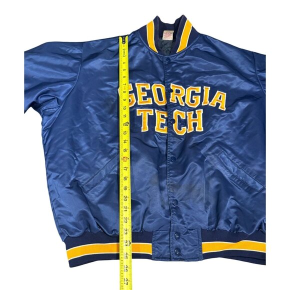 Vintage Georgia Tech Blue Yellow Stain Jacket Bomber Made In USA Size XXL |01 - Picture 4 of 8